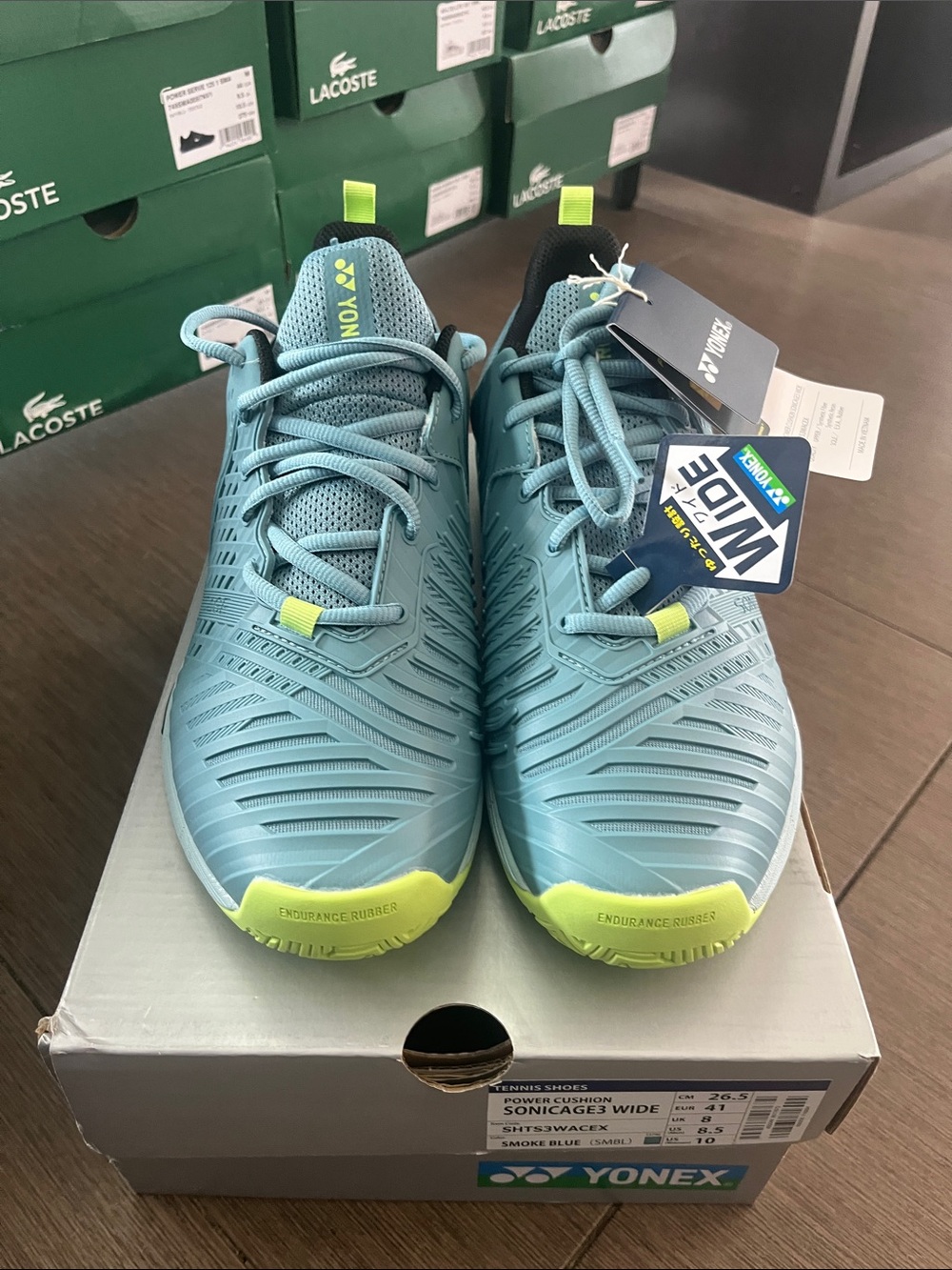 Yonex Men’s Sonicage 3 Wide Athletic Tennis Court Shoe in Smoke Blue